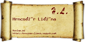 Hrncsár Liána névjegykártya